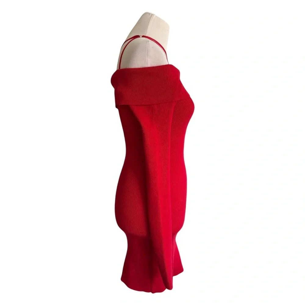 NBD Petra Mini Dress in Red Off-Shoulder Women’s Size Small